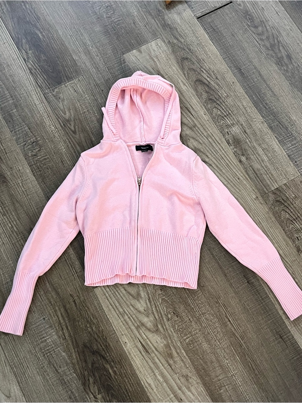 Forever 21 Pink Hooded Zip Sweater